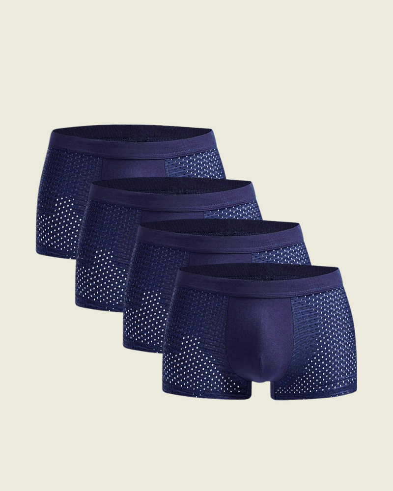 Boxer en bambou|Lot de 4 - bleu marine
