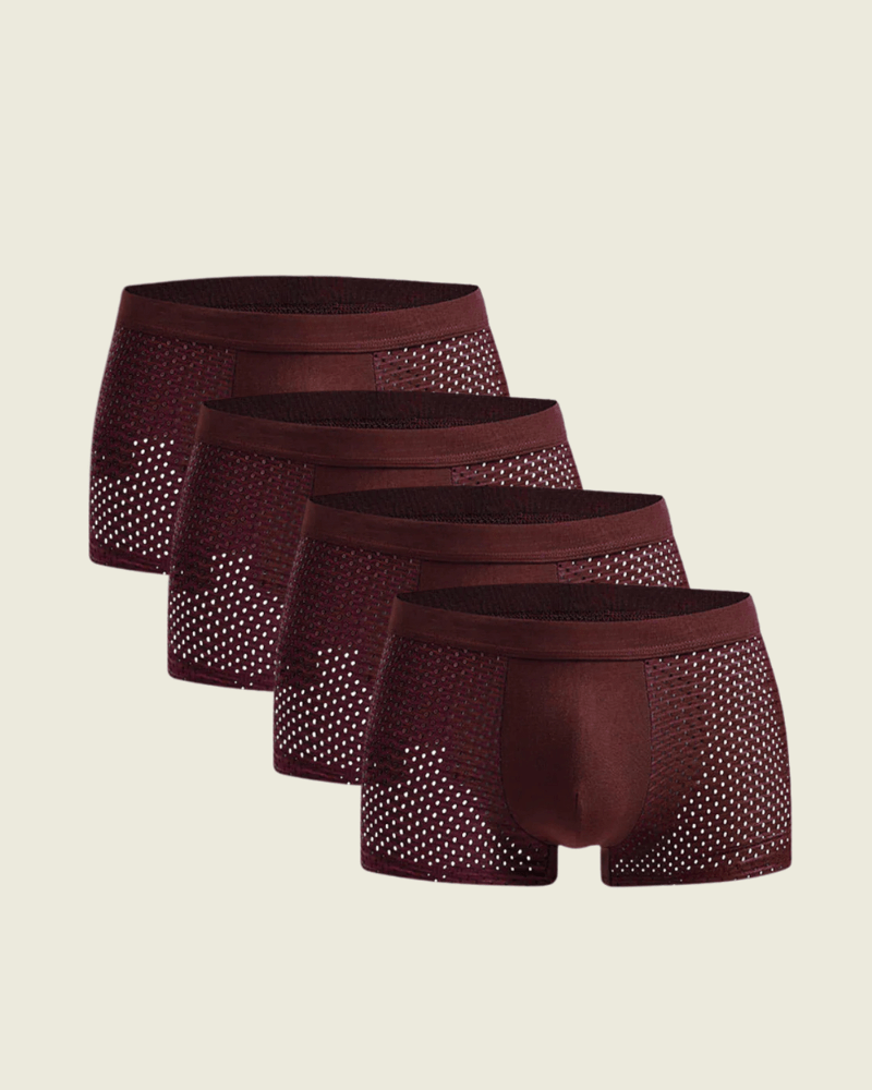 Boxer en bambou|Lot de 4 - rouge