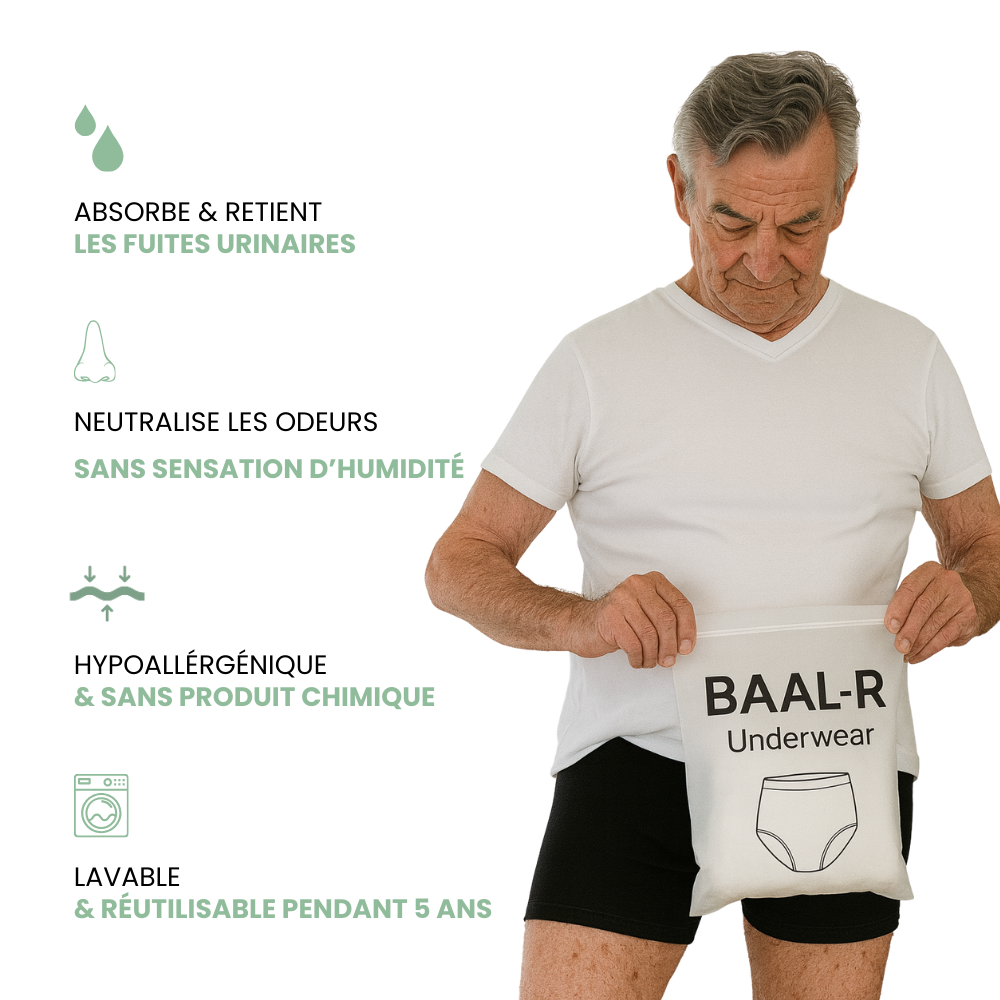 Boxer d'incontinence ultra-absorbant
