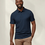Polo en fibre de bambou S / Marine