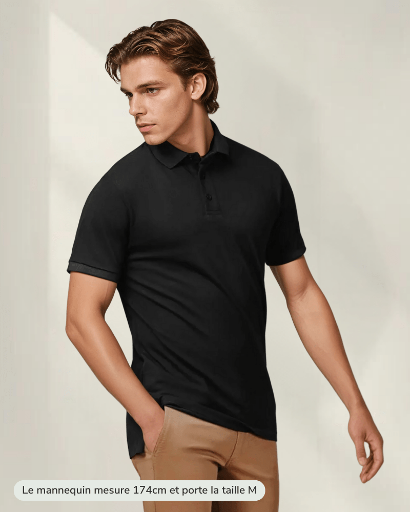 Polo en fibre de bambou S / Noir