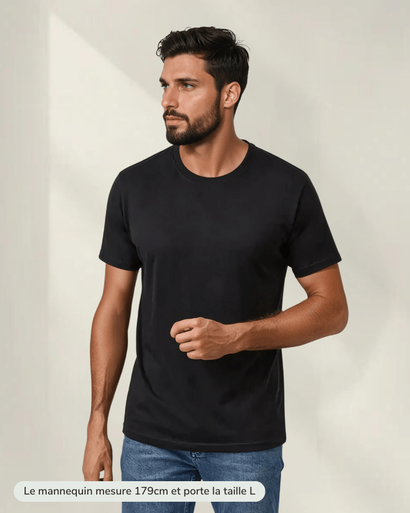 T-shirt noir en bambou